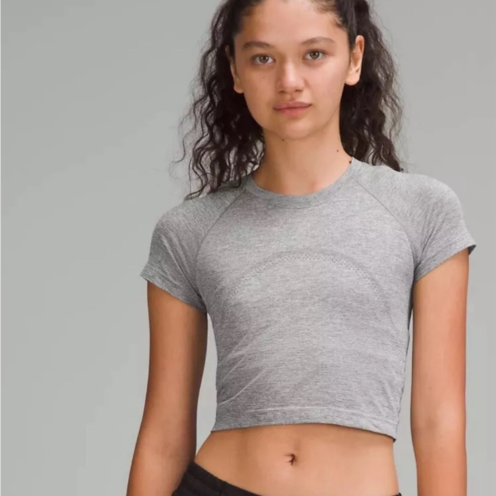 Lululemon Swiftly Tech Cropped Short-Sleeve Shirt 2.0 NWT 12 Slate Gray